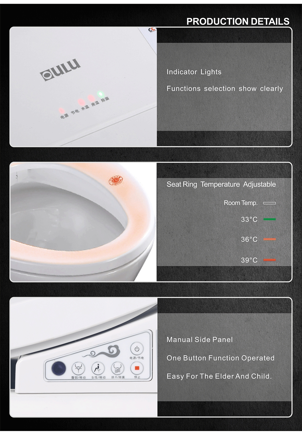 Upgrade Your Toilet with OL-X102 Smart Heated Bidet Seats with Remote Control (3)